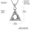 Stainless Steel Masonic Triangle Pendant Necklace with Adjustable Chain and Eye Illuminati Mystical Geometric Jewelry Gift Suitable for Men and Women