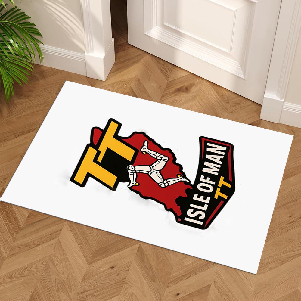 Isle Man Tt Floor Rug Office Rug Design for Outdoor Living Rooms Entryway Foyer Anti-slip Rug Anime Office Decor Perfect Birthday/Christmas Gift Idea