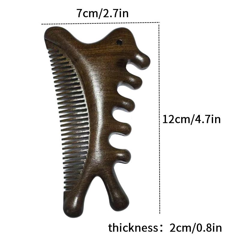 Head Body Massager Neck Face Health Care Massage Tool Meridian Scalp Four-In-One Sandalwood Comb Massage Acupoint Nose Scraper