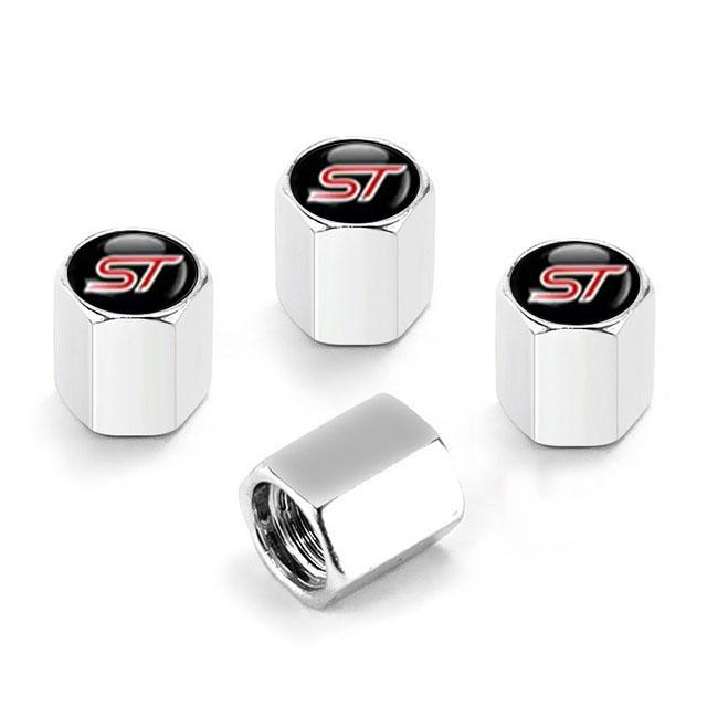 ZKBGQ1 4Pcs/set High Quality Car Valve Caps Stem Case Covers For ST Line Accessories Wheel Valve Dust Caps Tyre Rim Stem Cover For Ford