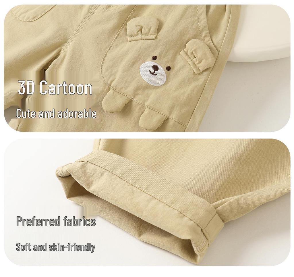 Kaka Panda Kids' Spring & Autumn Woven Long Pants - Girls' and Boys' Casual Wear