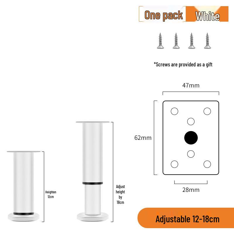 Adjustable Telescopic Furniture Legs: Cabinet, TV Stand, Bed, and Sofa Support Feet