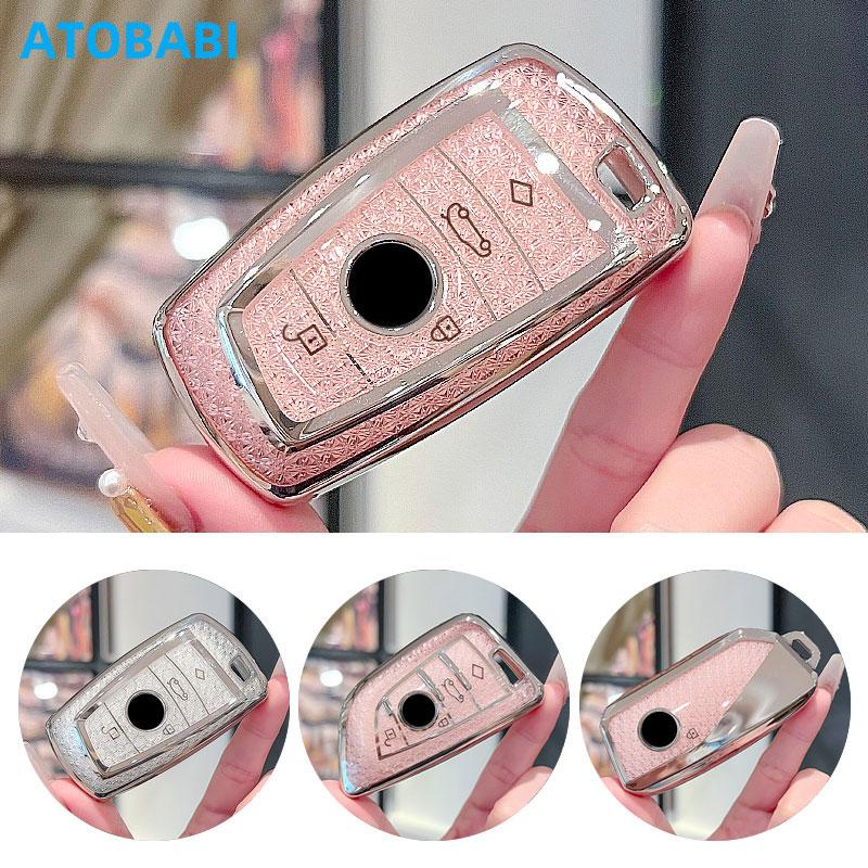 Crystal Style Tpu Car Key Cover Case Bag For Bmw 1 2 3 5 6 7 Series F20 F22 F30 F Chassis X3 X5 X7 G01 G02 G08 G30 G31 G32