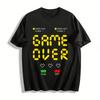 Vintage Game Over Tryck Casual Kortärmad T-shirt Ren bomull T-shirt