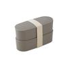 Thermos Lunch Box 2 Tier Fresh Lunch Box 600ml Mocha Slim Size Dishwasher Safe Microwave Safe DJT-601W MC