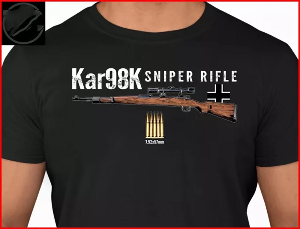 

WWII German Mauser Kar 98K Sniper Rifle T-Shirt New 100% Cotton O-Neck Short Sleeve Summer Casual Mens T-shirt Retro Streetwear 4XL