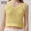 Teenie Weenie Women's French Fashion Hollow Knit Crop Top