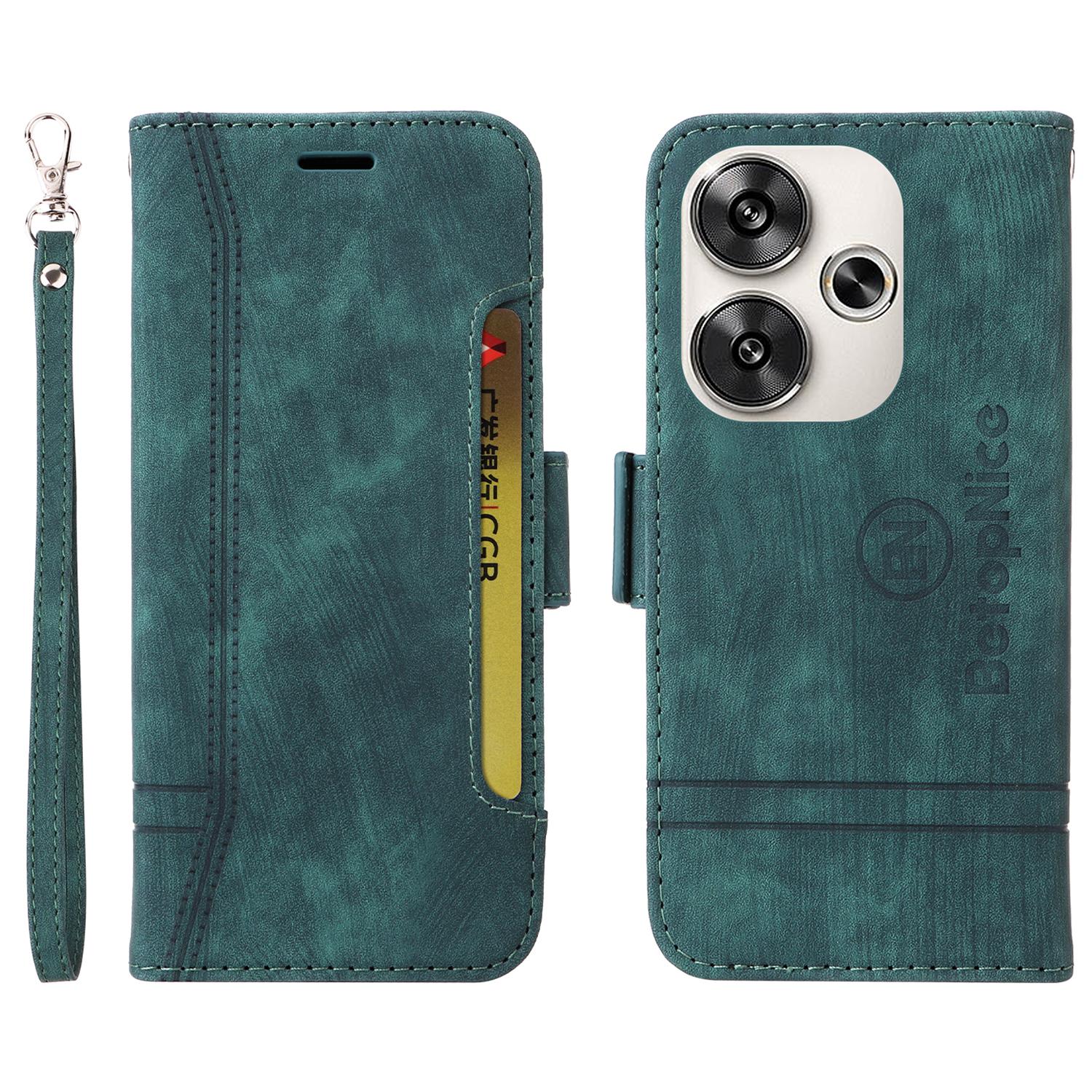 

BETOPNICE 001 for Xiaomi Redmi Turbo 3 5G/Poco F6 5G Case Handbag Leather Flip Phone Cover Green