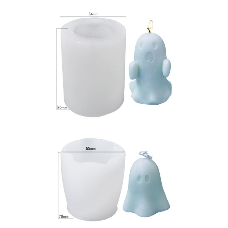 Ghosts and Coffin Silicone Mold Halloween Candle Mold Non-stick Easy to De-mold for DIY Candle Plaster Halloween Decor