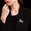 2026 Rhinestone Horse Brooch Year of Horse Lapel Pin Galloping Horse Brooch Pin New Year Outfit Accessory for Suits Coats Scarves