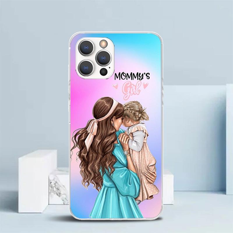 Woman Fashion Girl Super Mom Baby Soft Cover for iPhone 16 17 Air 15 14 Pro Max 16E Phone Case 13 Mini 12 11 7 SE 8 Print Patter