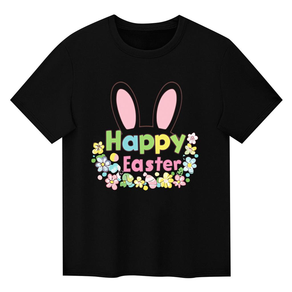 Children's Printed Short Sleeved Round Neck Casual Comfortable Loose Lightweight Top