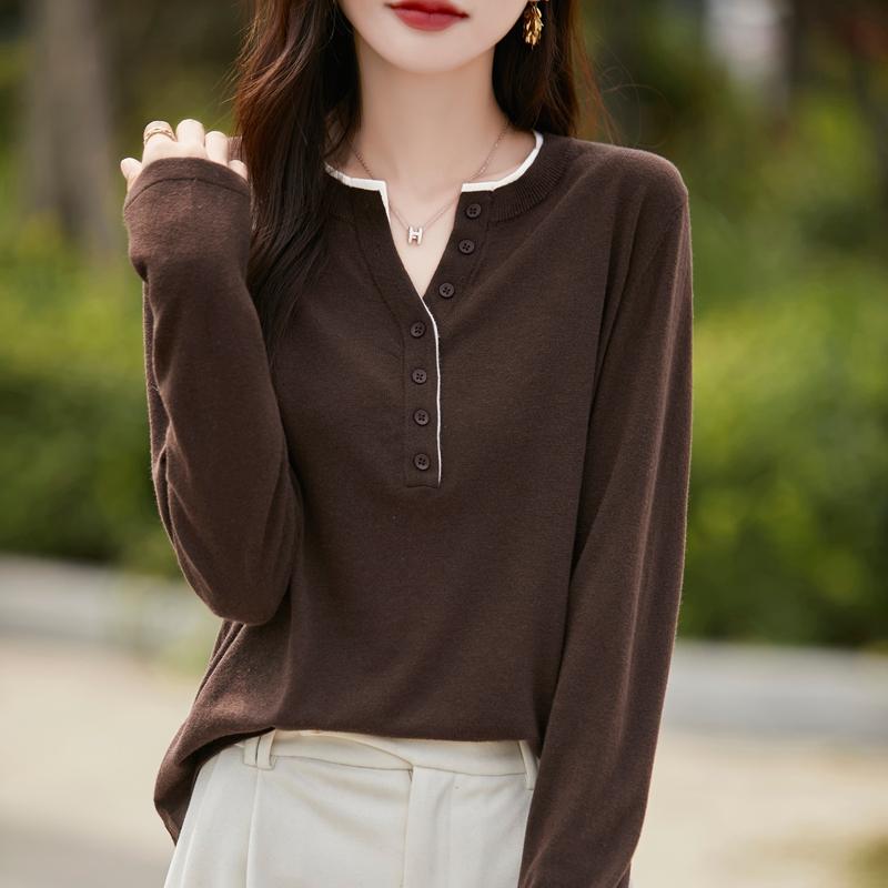 Cashmere genser for kvinner Qinghe cashmere 50 % ull 50 % silke Dame høst og vinter kashmir genser myk og varm