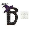 Split Wooden Boo Ornaments Halloween BOO for Tabletop Tiered Tray Decor, Thickened Wood Crafts Creative Letter Decorations Festive Holiday Home Party