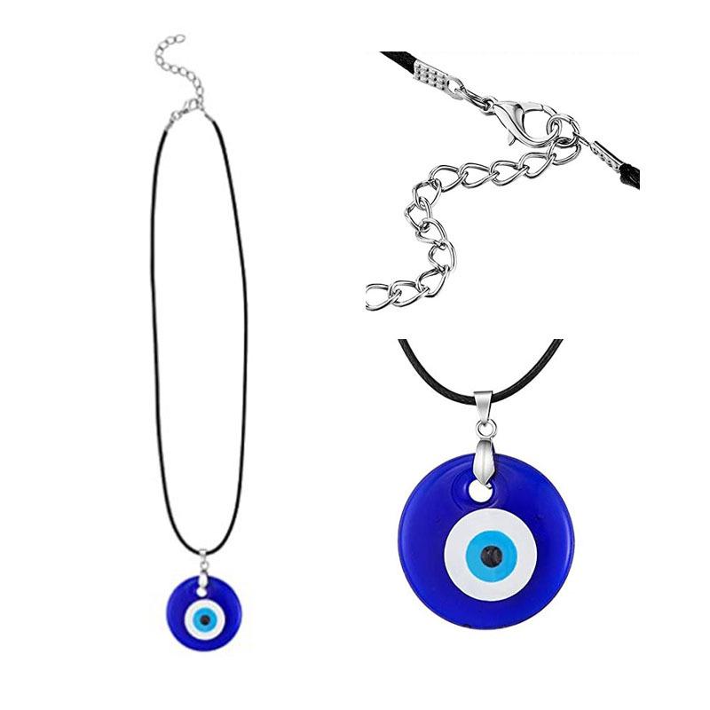 Blue Evil Eye Glass Necklace - Turkish Pendant Jewelry
