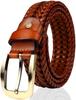 German Leather Mesh Belt for Leather Casual Camel Gold [JINSELF] Men, Buckle, Business, Braided,