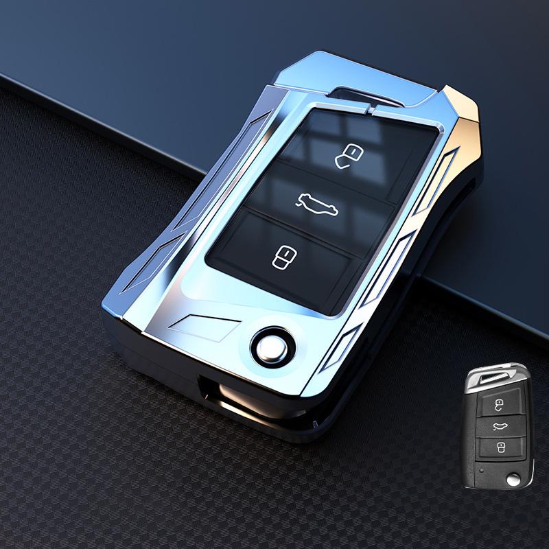Zinc Alloy Car Key Case Tpu Cover For Vw Volkwagen Polo Bora Tiguan Passat Golf 6 Lavida Scirocco Protect Shell Accessories