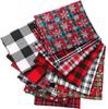 Christmas Decor Fat Fabric Bundles Buffalo Plaid Fat Quarters Square Charm Yarn-Dyed Checked Quilting for DIY Crafting Sewing