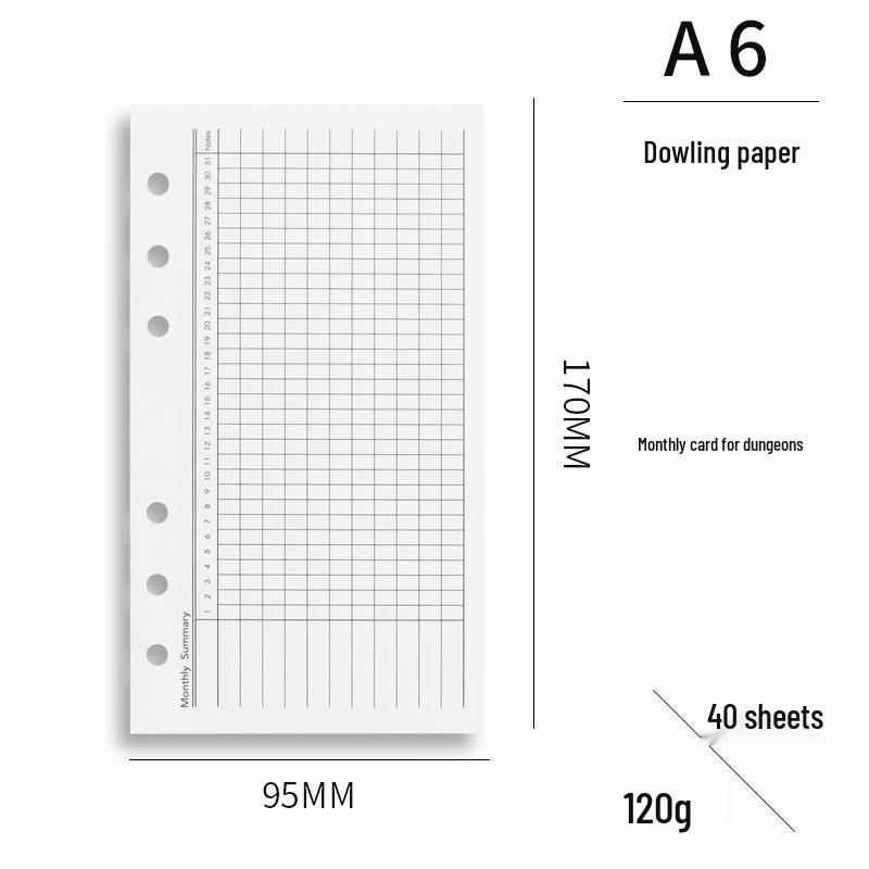A6 Loose-Leaf Multi-Functional Planner: Daily/Weekly Plan & Accounting Inserts - Removable Inner Pages Replacement