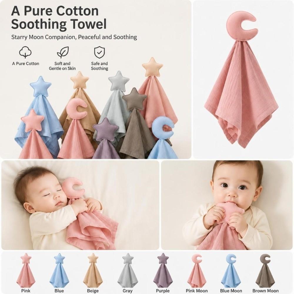 A Class Baby Comfort Blanket Star Moon Shape Baby Lovey Doll Teething Baby Comfort