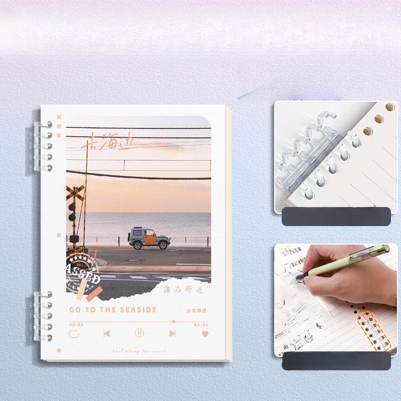 1Pc A5 The Journey of Life Series Loose Leaf Notebook Journal Thickened Quality Paper Student Travel Scenery Notebook