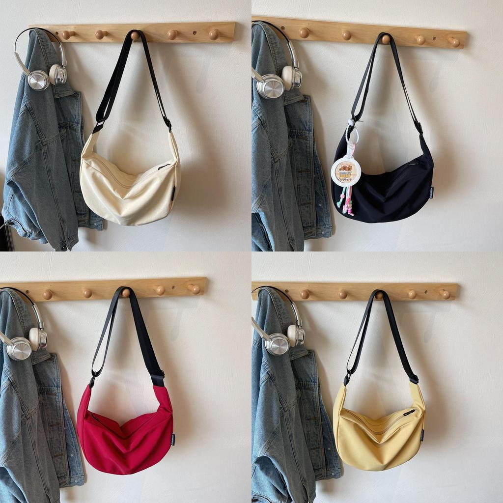 Nylon Messenger Bag For Women With Zipper Closure And Inner Pocket For Daily Use