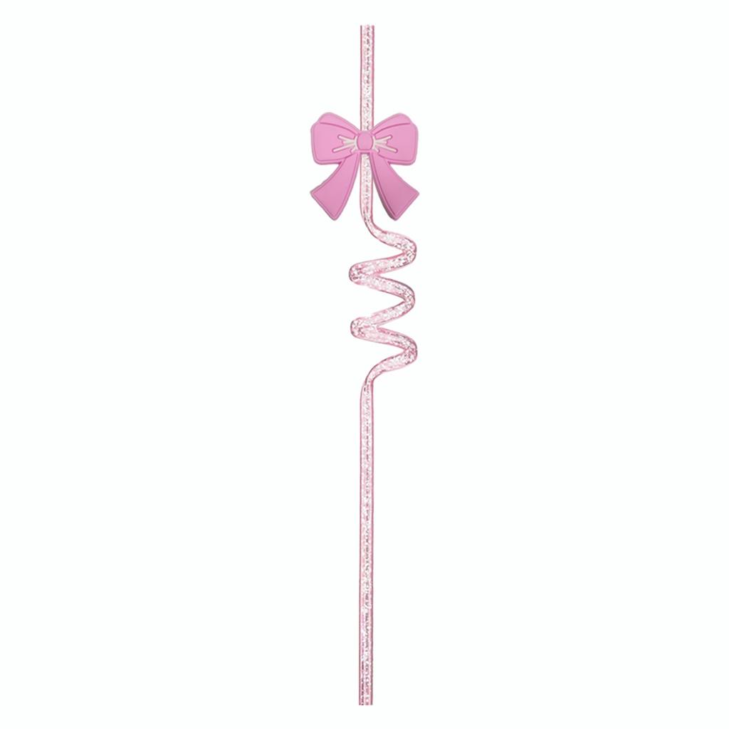 Bow Spiral Straw Cartoon Straw Drink Accessory Party Party 10pcs