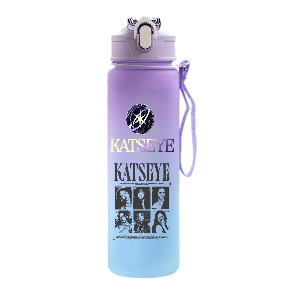 750Ml Water Bottle Anime Cartoon KATSEYE Printed Large Capacity Drinking Cup Portable Outdoor Sports Water Cup Children Kid Gift