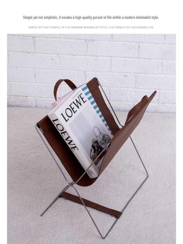 Contemporary Light Luxury Magazine & Book Storage Rack