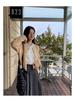 Sicilian Autumn Rhapsody French Lace Collar Shirt for Petite Women