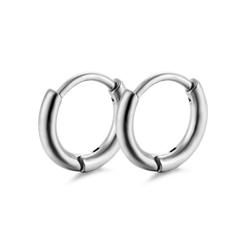 1 Pair High Polished Stainless Steel Hoop Earrings For Women/Men Geometric Allotype Ear Buckles Hip Hop Party Creative Jewelry