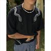 Men's Double Sided Printed T-Shirt,  American Style Vintage Street Casual Top, Suitable For City And Nightlife