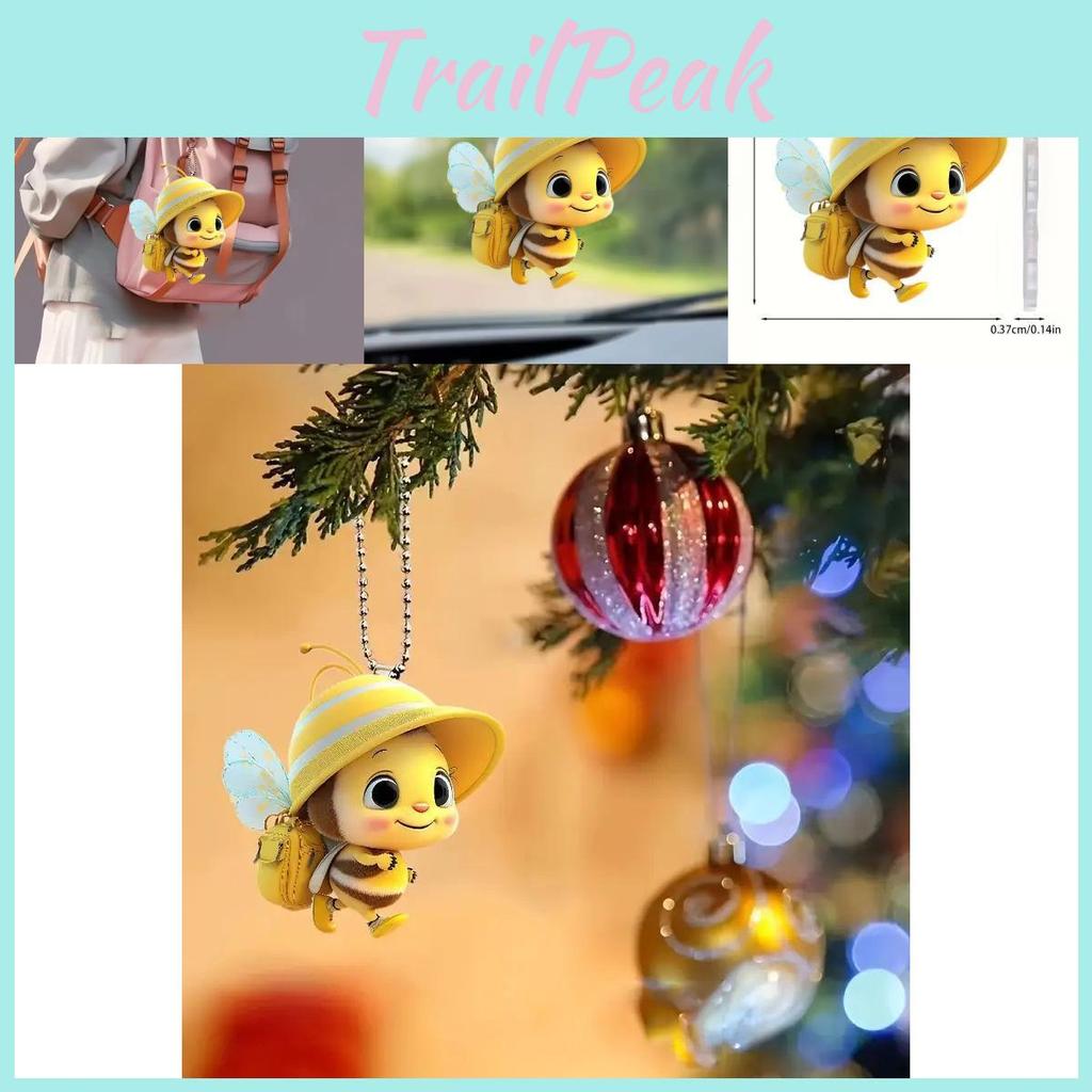Adorable Acrylic Cartoon Bumblebee Car Ornament Ideal For Stylish Vehicle Decor