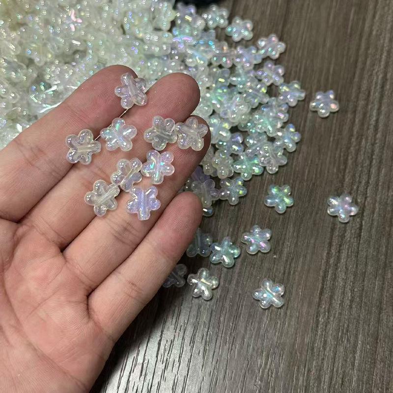 Yu Kang Jewelry Mermaid Glitter Acrylic Loose Beads for DIY Baroque Accessories 12mm