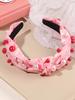 Valentine's Day Headband for Women Pearl Knotted Headband Red Pink Pearl Hairband Wide Top Knot Hairband Valentine’s Gifts