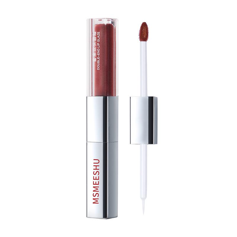 Honey Beam Double-Ended Lip Glaze: Non-Transferable Nude Matte Velvet Lipstick for a Soft Mist Finish.