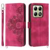 For Xiaomi 14T Case Flower Pattern PU Leather Wallet Phone Cover with Strap
