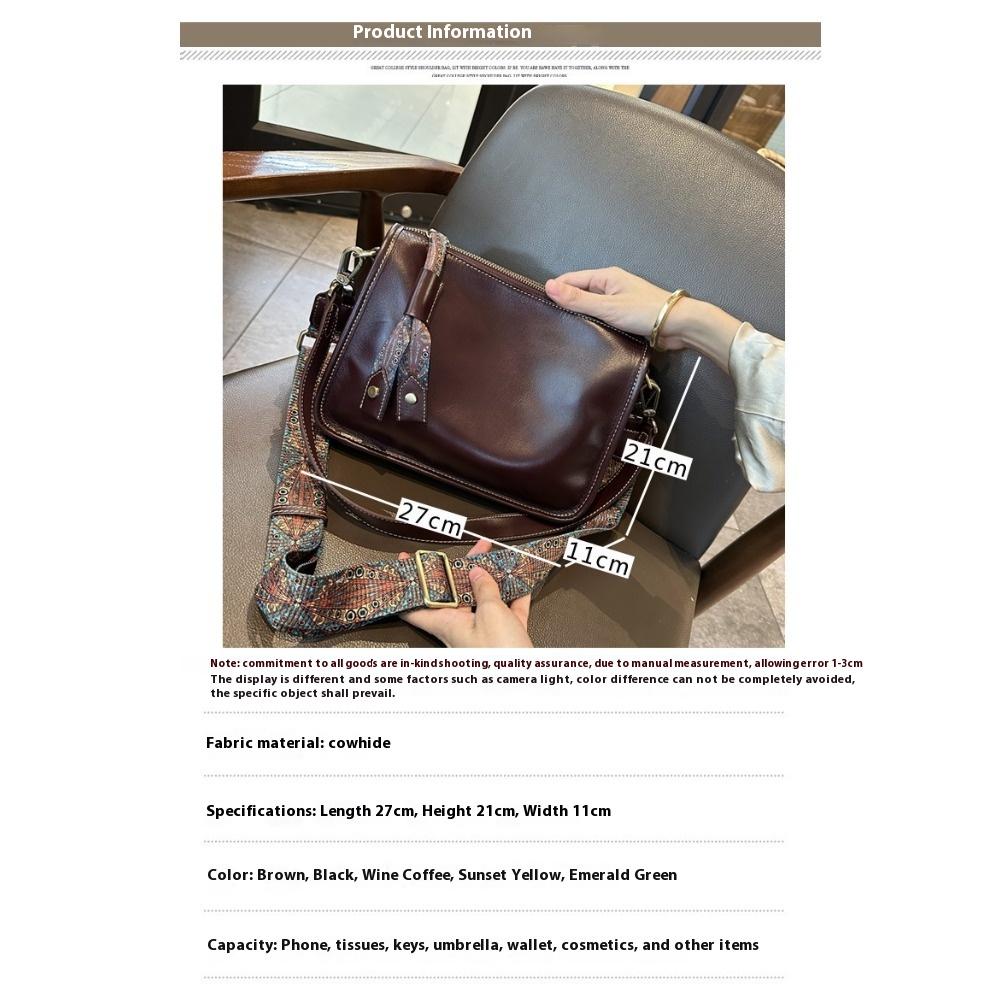 Bag Women's Large Capacity Leather Versatile Underarm Bag Soft Cowhide Crossbody Bag Textured Shoulder Women's Bag