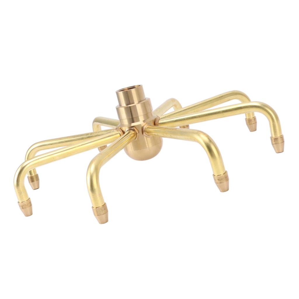 8 Holes Fountain Nozzles Brass Windmill Rotating Fountain Water Spray Head for Rockery Fish Pond