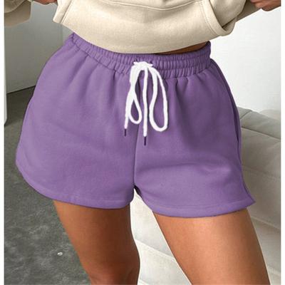 Letné šortky so sťahovacou šnúrkou Rovné s vysokým pásom Jednofarebné Ležérne Jednoduché šortky pre ženy