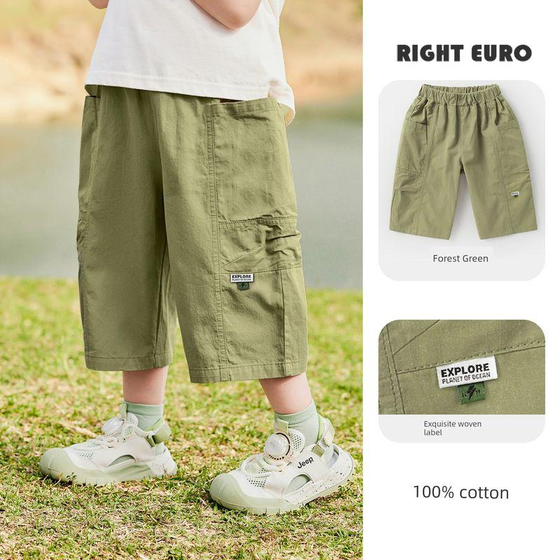Right European Style Boys  Outdoor Thin Woven Capri Pants, New Summer Pants, Children s Clothing, Baby Mid-Length Pants, Summer Fashion