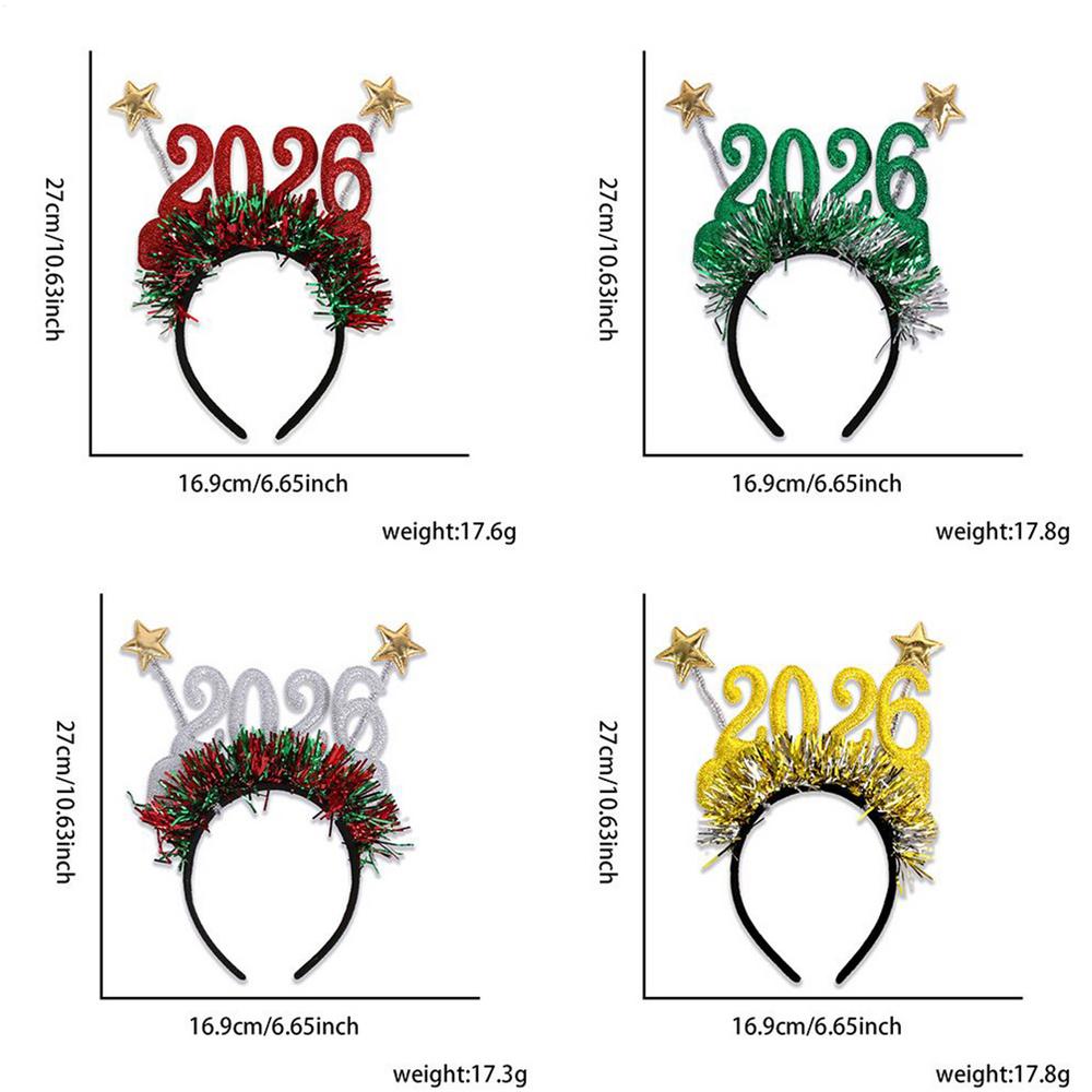 

4PCS Christmas Headband Festive Hair Accessories Set for Women Adults Kids 2026 New Year Holiday Party Photo Props Costume