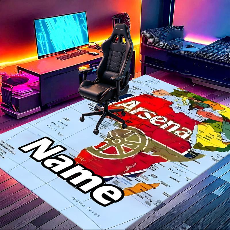 Custom Name Personalized Arsenal F.C Print Carpet, Versatile Home Decor Rug, for Playroom, Apartment, Balcony, Entryway, Hallway Gift