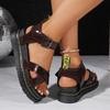 Fashion 2025 Summer Casual Shoes Woman Platform Sandals Soft Leather Women Open Toe Thick Bottom Wedges Sandal Gladiator Womens Shoes