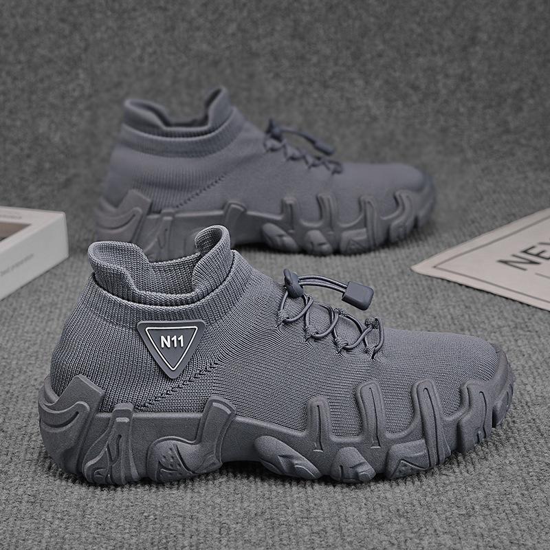 Men's Shoes 2025 New Summer Fly-woven Mesh Breathable Sports and Leisure One-pedal Men's Thick-soled Wear-resistant Tooling Shoes