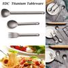 Outdoor Titanium Tableware Titanium Fork Spoon Camping Long Handle Extended Portable Spoon