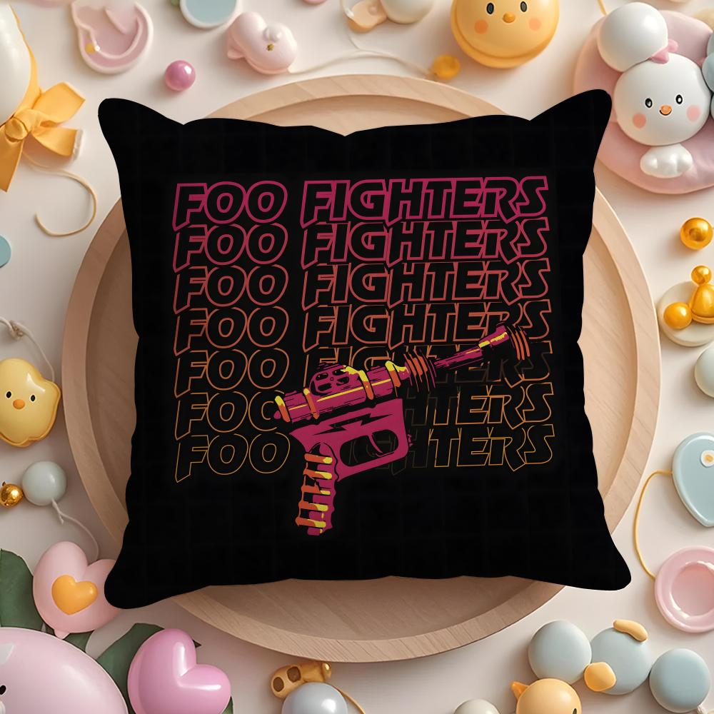 Foo F-Fighters Band Cushion Cover Home & Car Multi-Scene Pillow Cover - Reversible, Soft & Durable for Daily Use