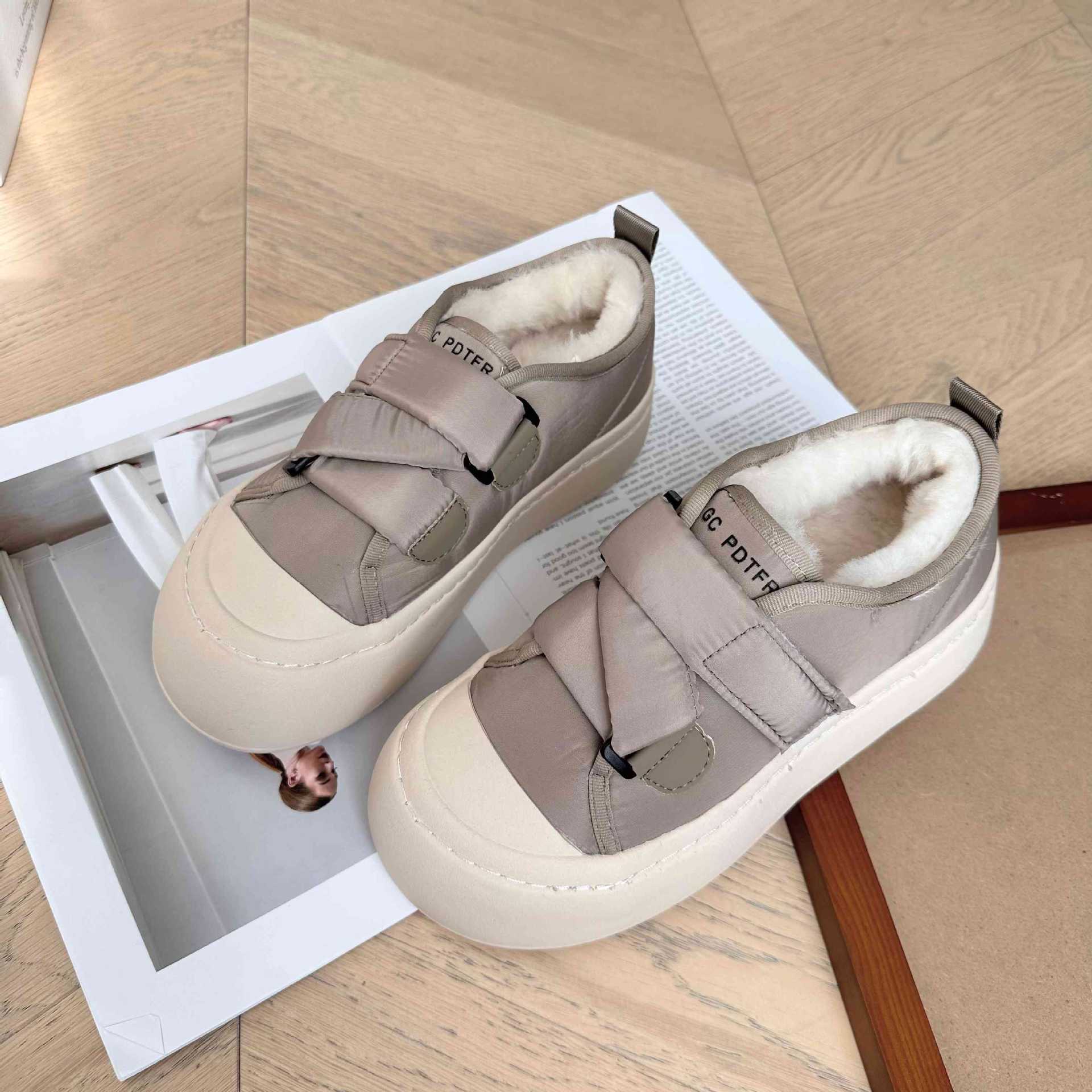 Зимние студенческие женские туфли на платформе универсальные хлопковые туфли утолщенные — фото 5
