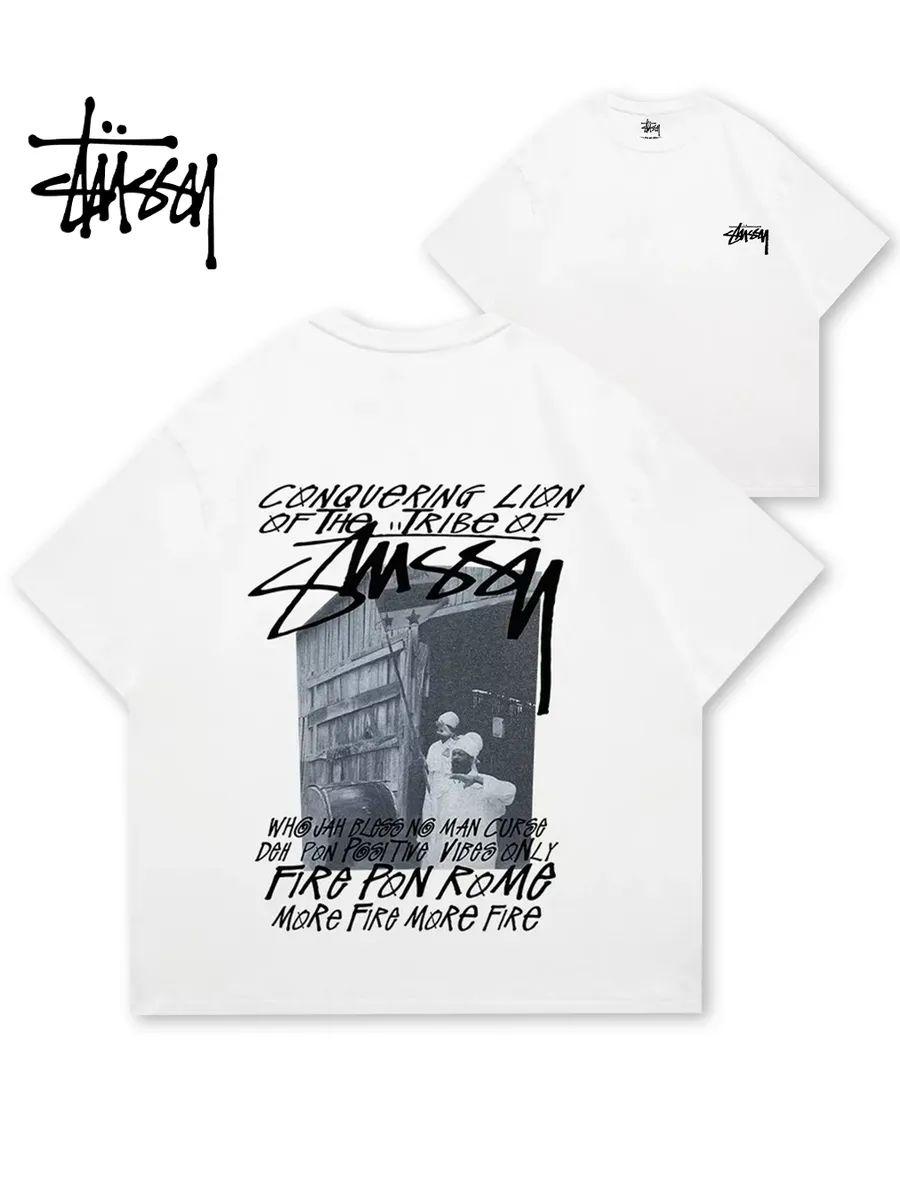 Свободная хлопковая футболка с принтом Stüssy 2XL