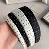 Black White Color Polka Dot Headband Non-Slip Temperament Hair Band Fashion Wide Headband  Casual